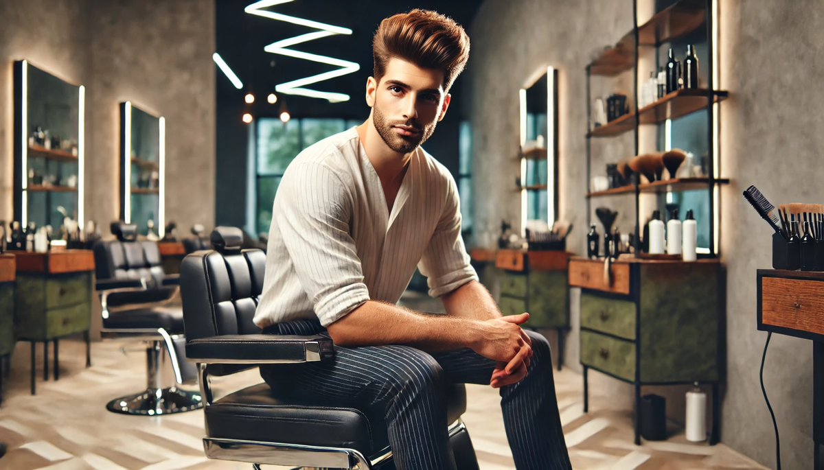 A_modern_man_with_a_stylish_haircut_sitting
