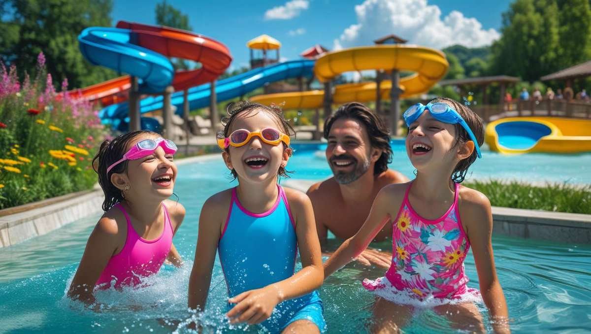 Children at the water park