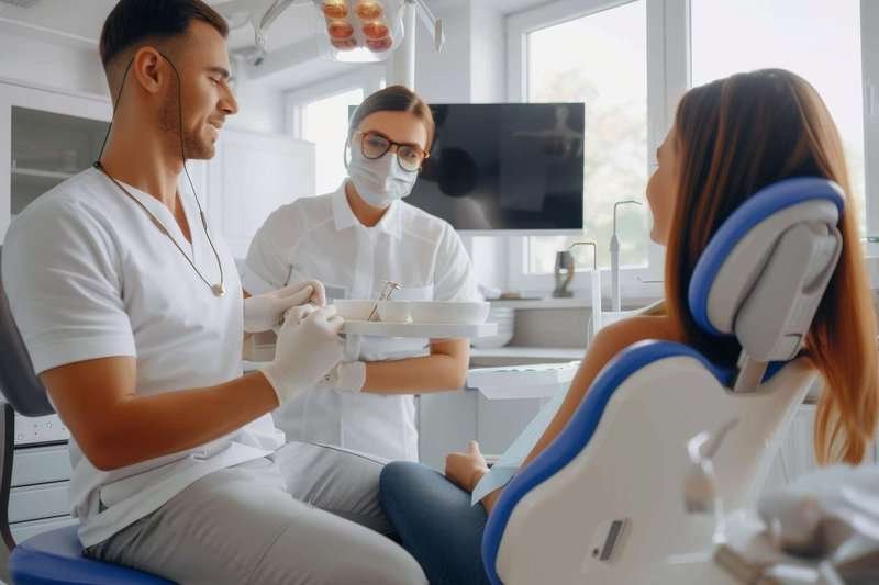 A patient at a dentist's appointment