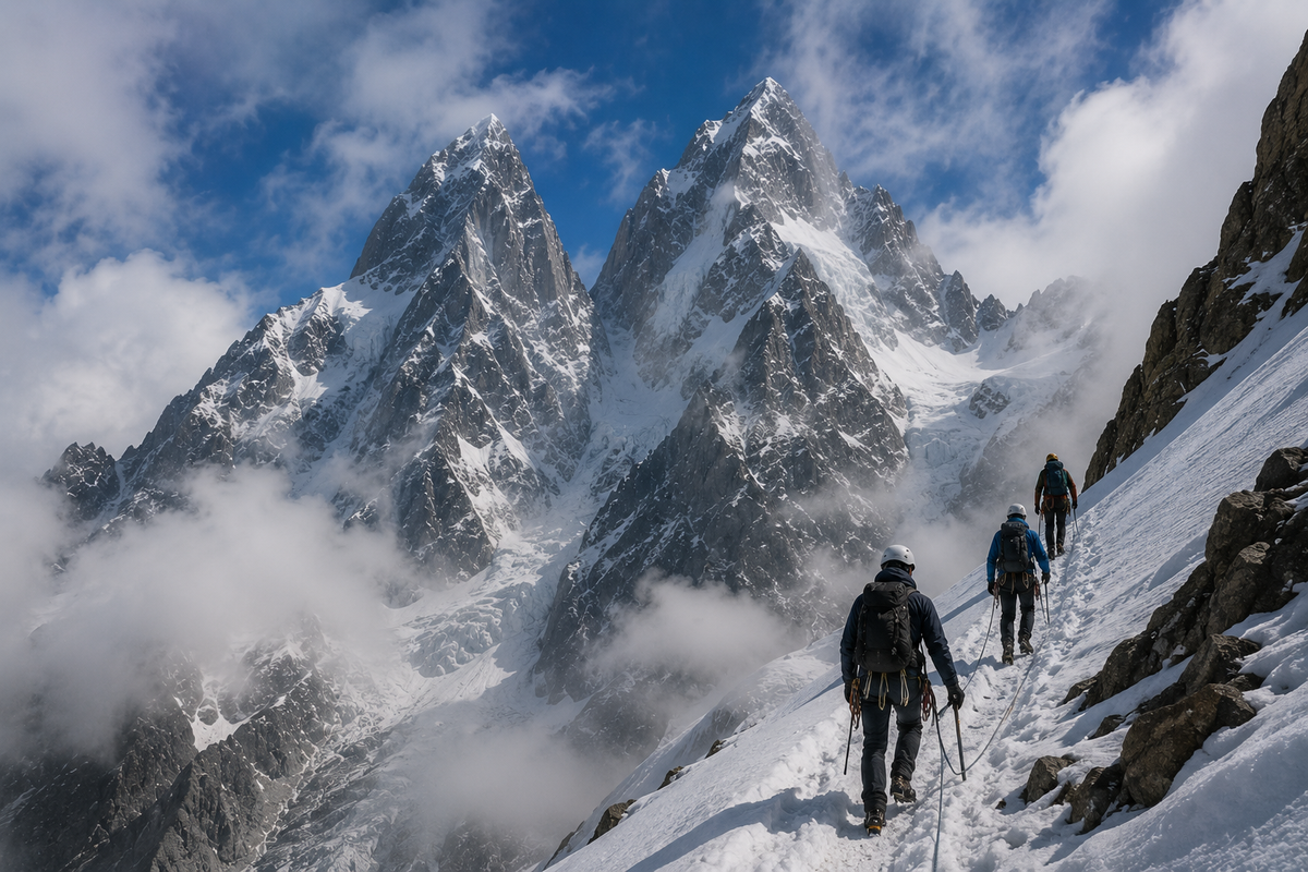 Ascending Ushba is a demanding alpine expedition requiring advanced climbing skills, proper equipment and an experienced guide.