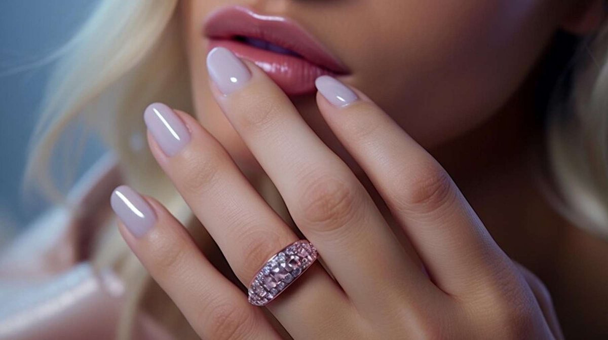 Delicate color of nails and lips