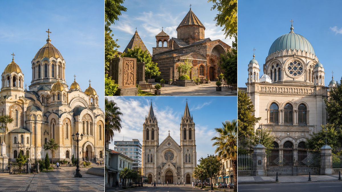 Orthodox, Armenian, Catholic and Jewish religious landmarks show Batumi as a port city of many communities.