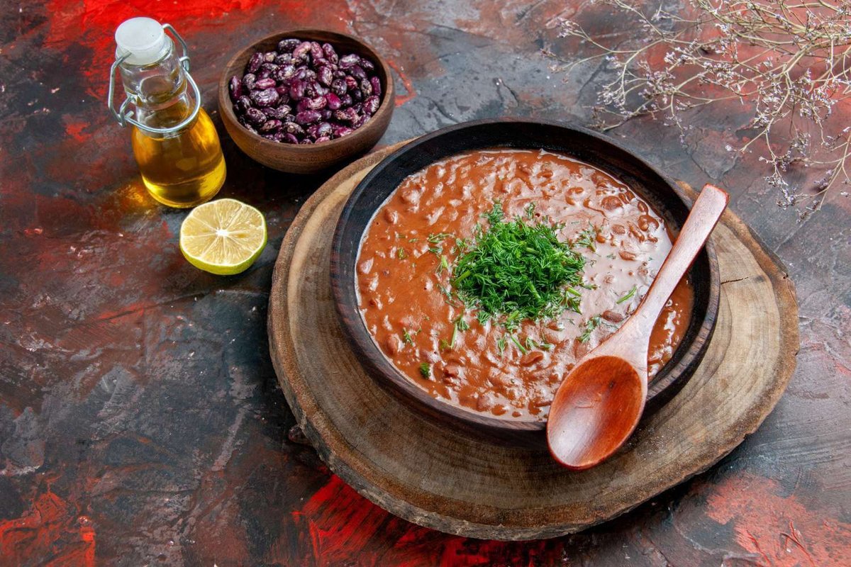 Georgian-style beans at a street cafe in Tbilisi