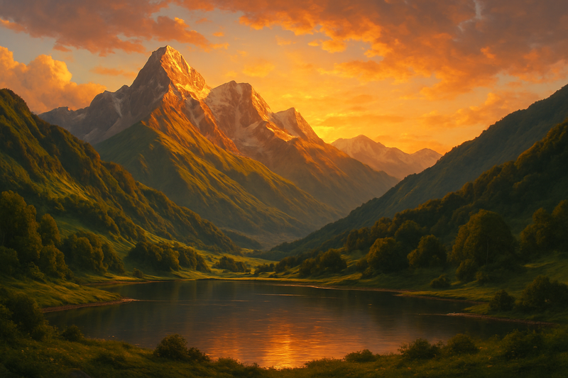 Mountains of Adjara at sunset