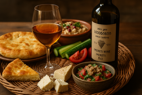 Georgian cuisine dishes on the table