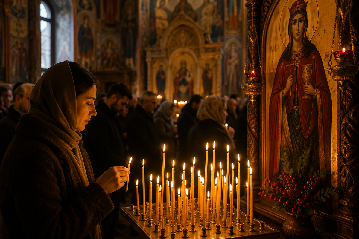 On Barbaroba, many Georgians attend church services, light candles and pray for health, peace and their families.