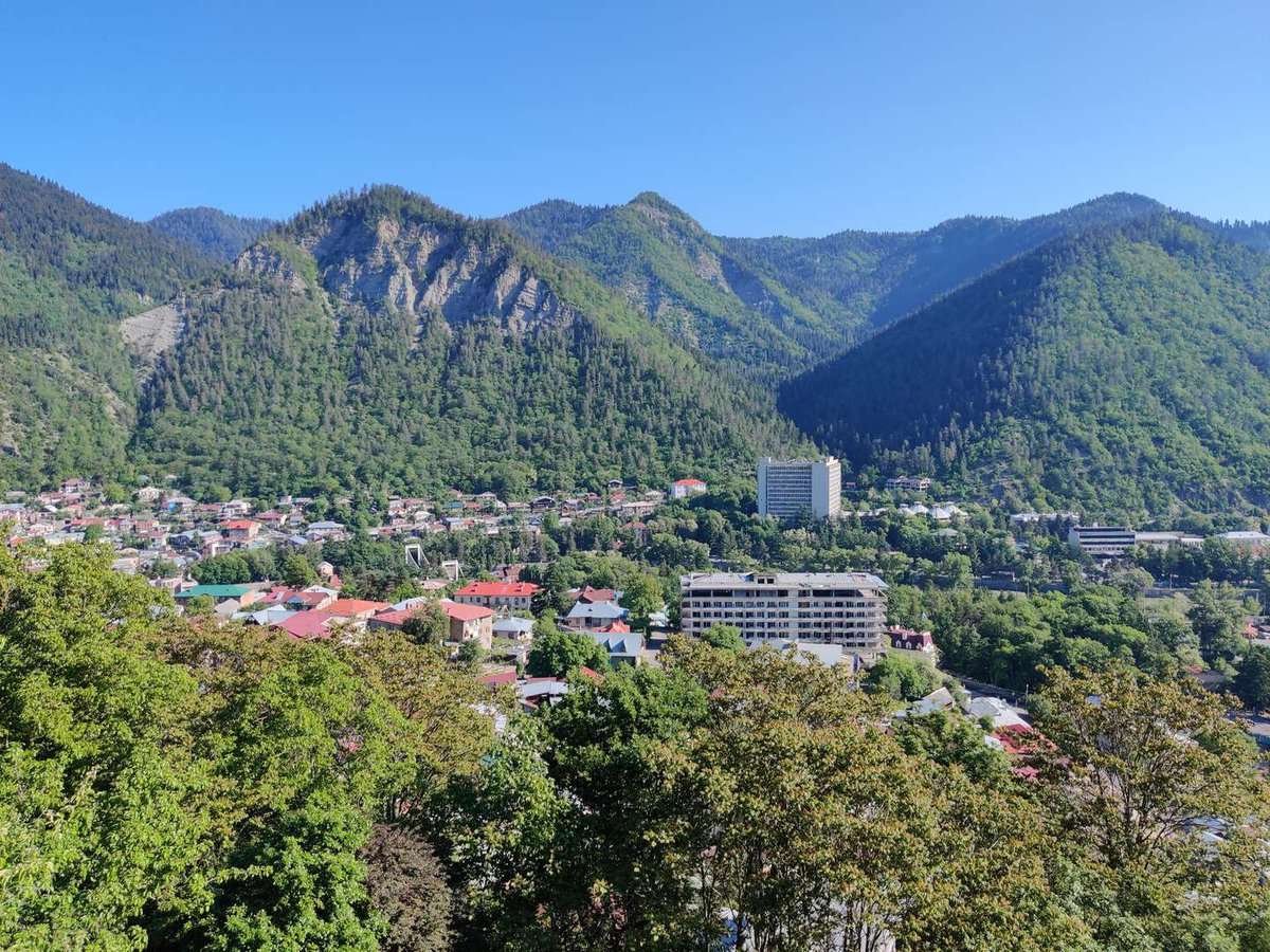 view of the city in the mountains