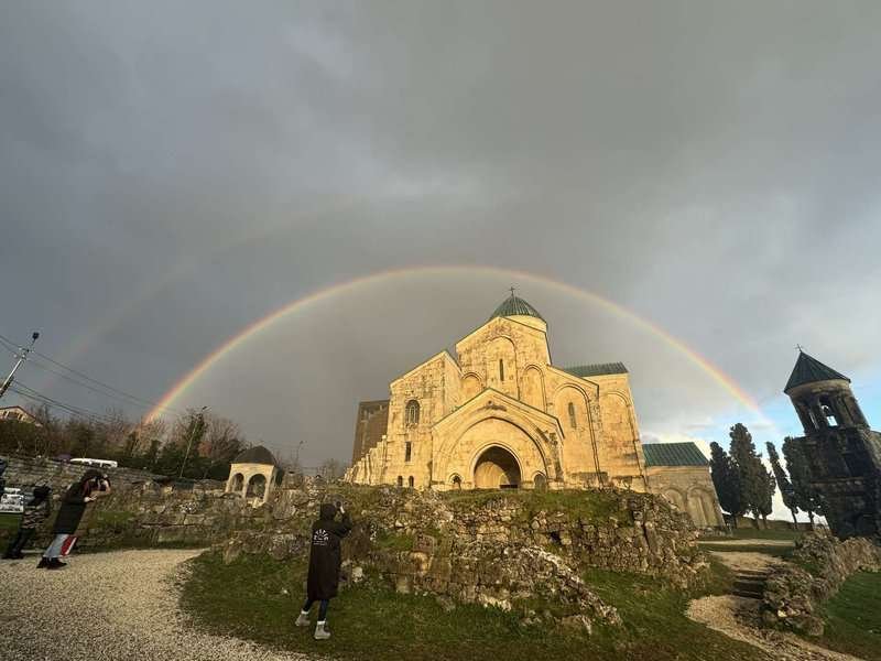 Rainbow over Bagrati Cathedral in Kutaisi