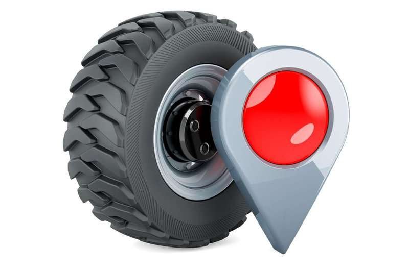 Truck wheel with map pointer