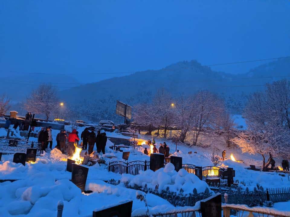 Lighting of torches on the day of the Lamproba celebration