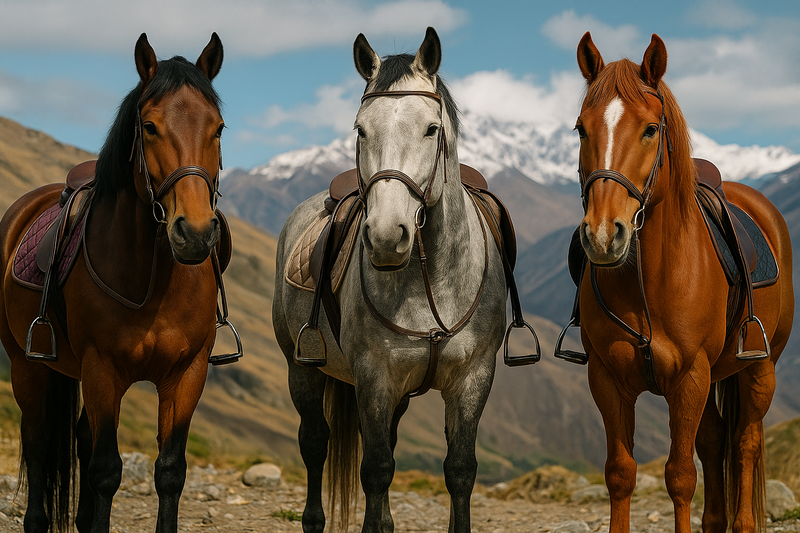 Horses in the Georgian landscape
