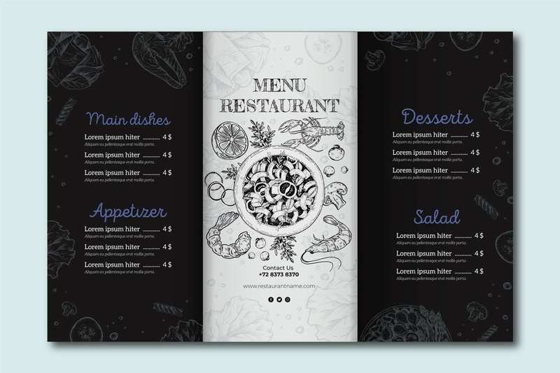Menu in the restaurant