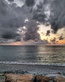 Mini beach at the mouth of the Medzhinistskali river