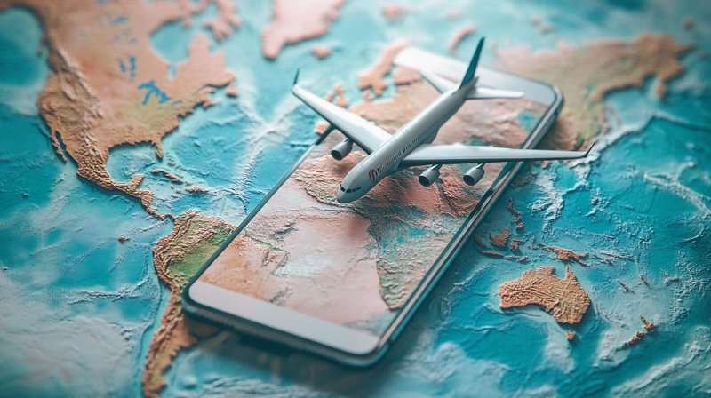 airplane model on a smartphone