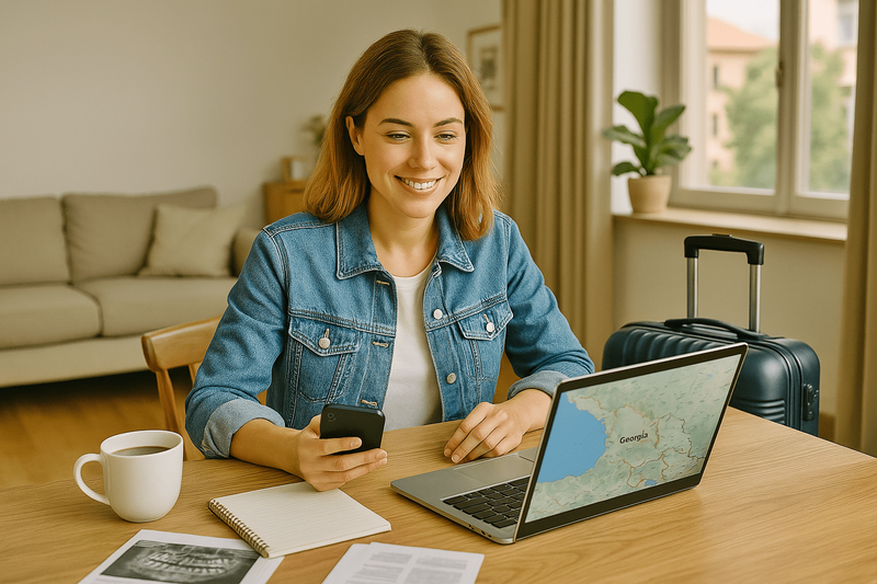 Young woman with a laptop
