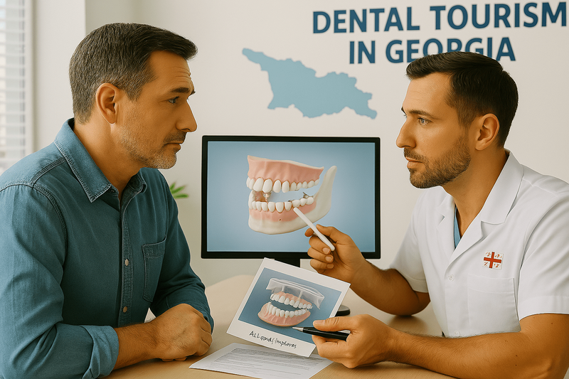 a man talking to a dentist