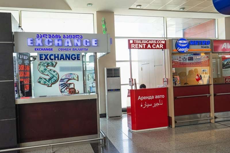 Currency exchange at the airport in Batumi