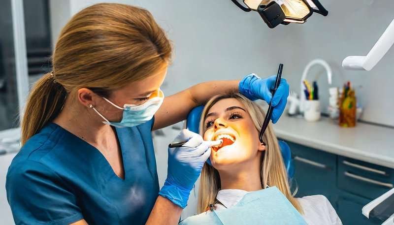 a girl at the dentist's