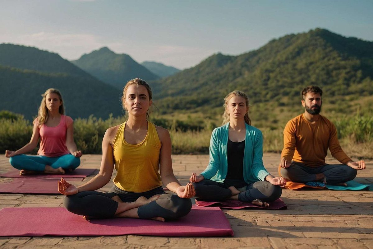 Outdoor yoga in the mountains of Georgia
