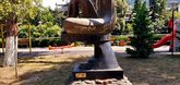 Children's playground and park on the banks of the Kura River