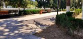 Children's playground and park on the banks of the Kura River