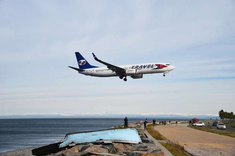 A beach with airplanes. A spotting area near Batumi Airport.