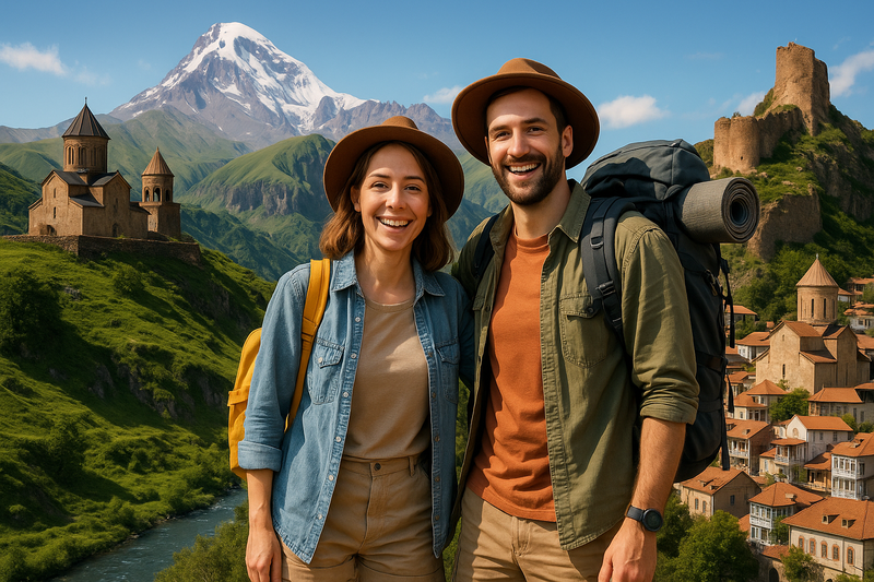 tourists on holiday in Georgia