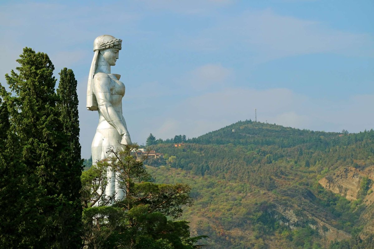 Side view of the Mother of Kartli monument