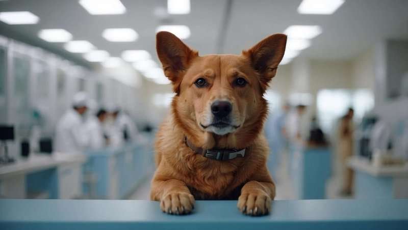 Dog at the veterinary clinic