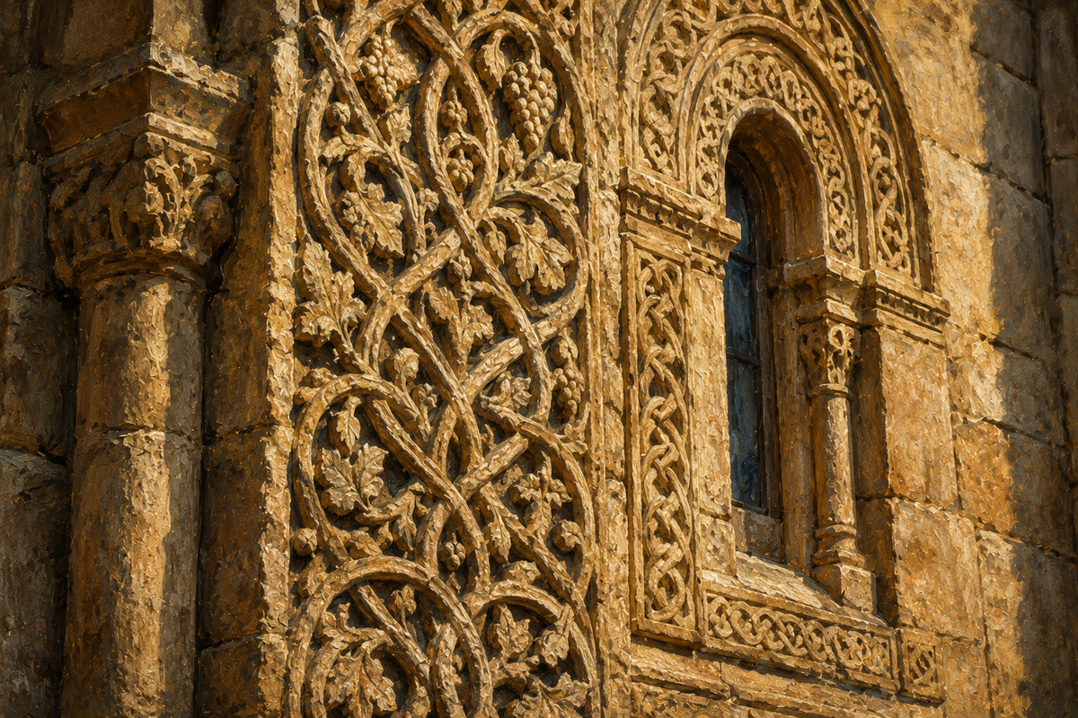 Stone carving on temples of the era of Bagrat III