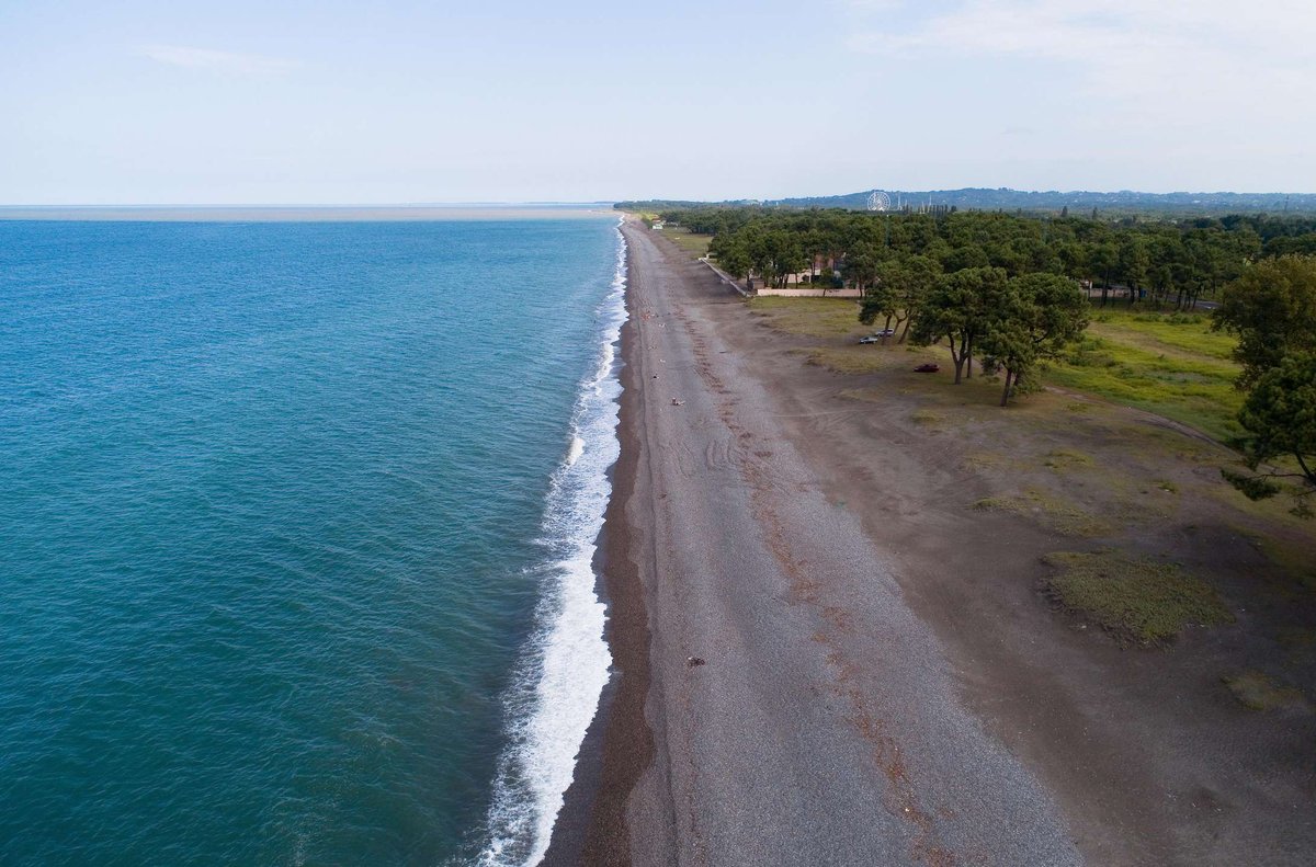 The Black Sea coastline in the Kobuleti region