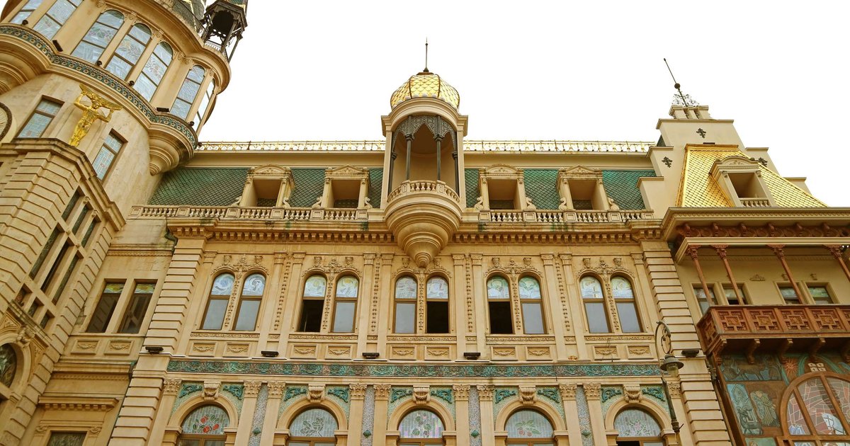 The facade of the National Bank in Batumi