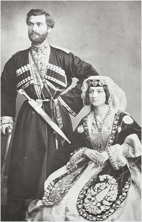 Traditional Georgian men's and women's costume
