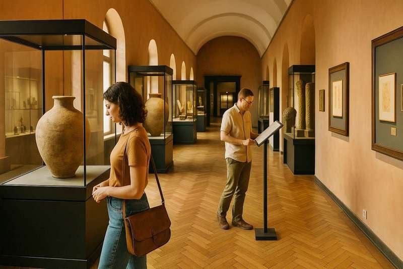 tourists in the museum