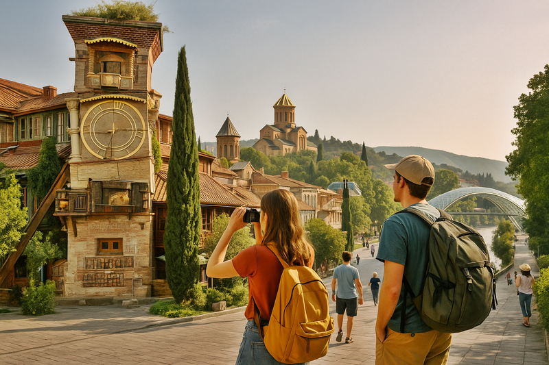Tourists in Tbilisi