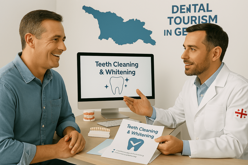 a man talking to a dentist