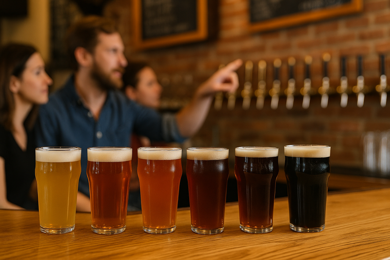 flavors, styles, and features of the beer menu