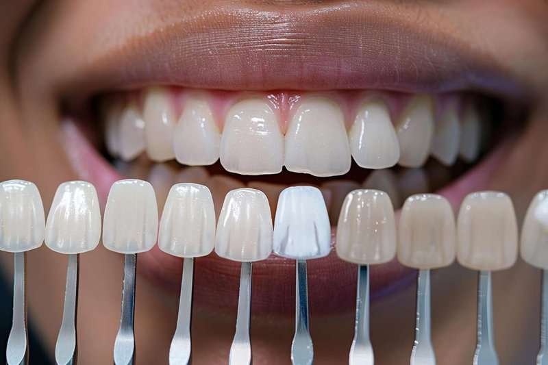 choosing the shade of dental veneers