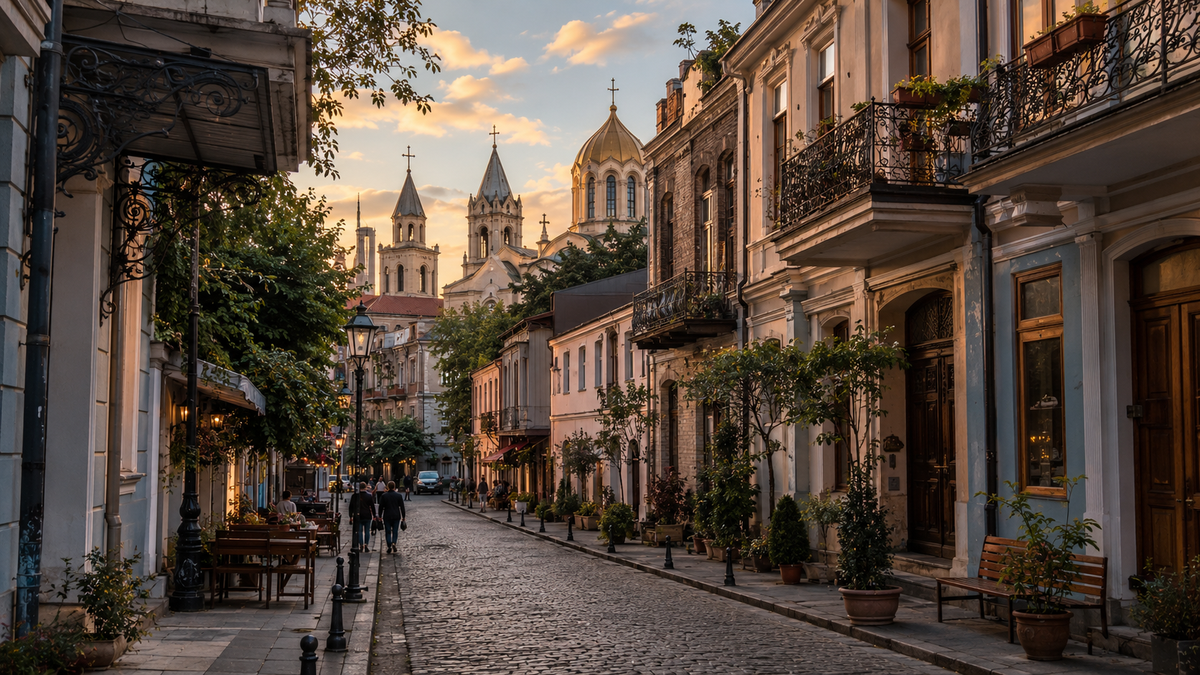 A peaceful walk through old Batumi connects churches, courtyards, cafes and the city’s port history.