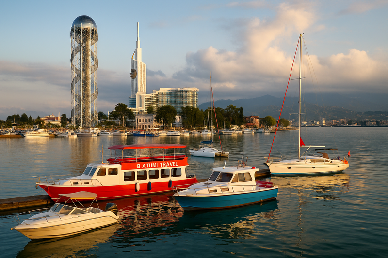 Yachts on the coast of Batumi