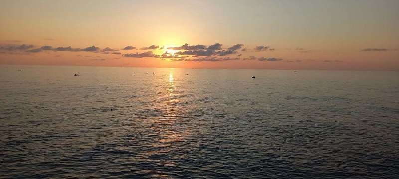 Sunset over the sea in Batumi