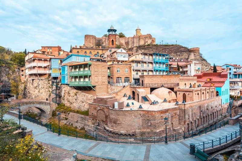 A view of Tbilisi's bathing district, Abanotubani.