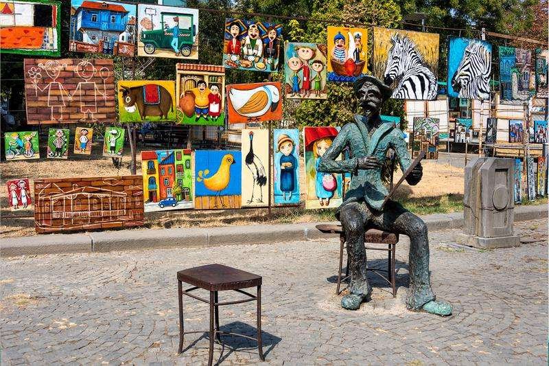 Flea market paintings in Tbilisi