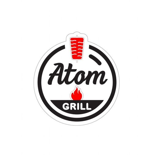 Логотип фастфуда Atom в Кутаиси