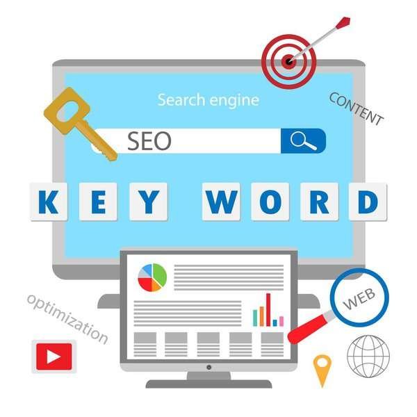 Banner - keywords, SEO concept