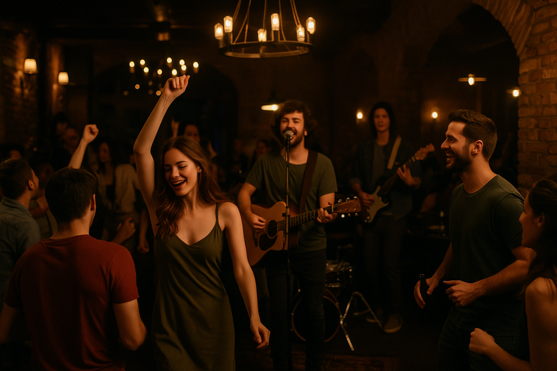 bars with live performances and a dance floor