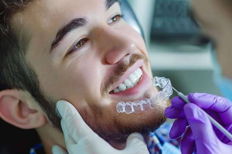 installing braces on a man