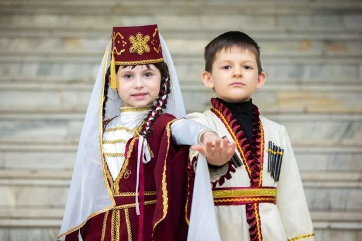 children in national costumes
