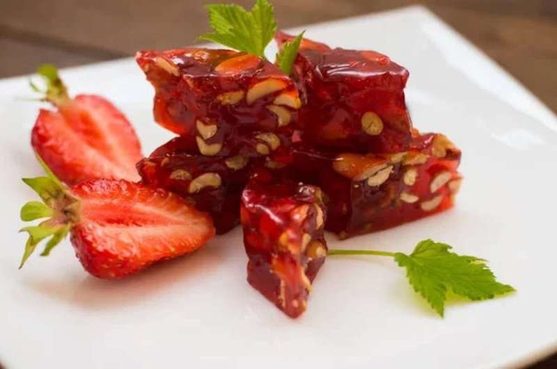 churchkhela with strawberries