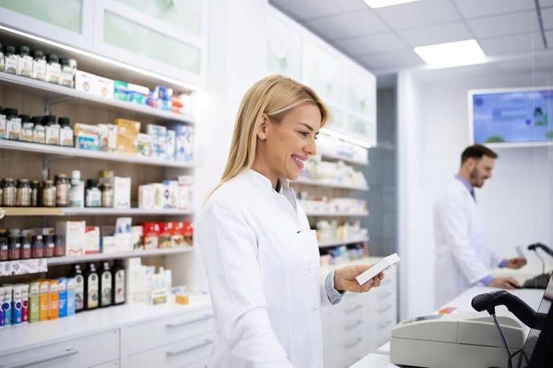pharmacists in a drugstore